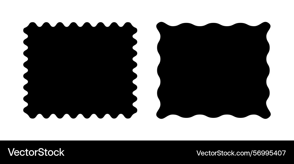 Square black patterns with squiggly borders wave vector image