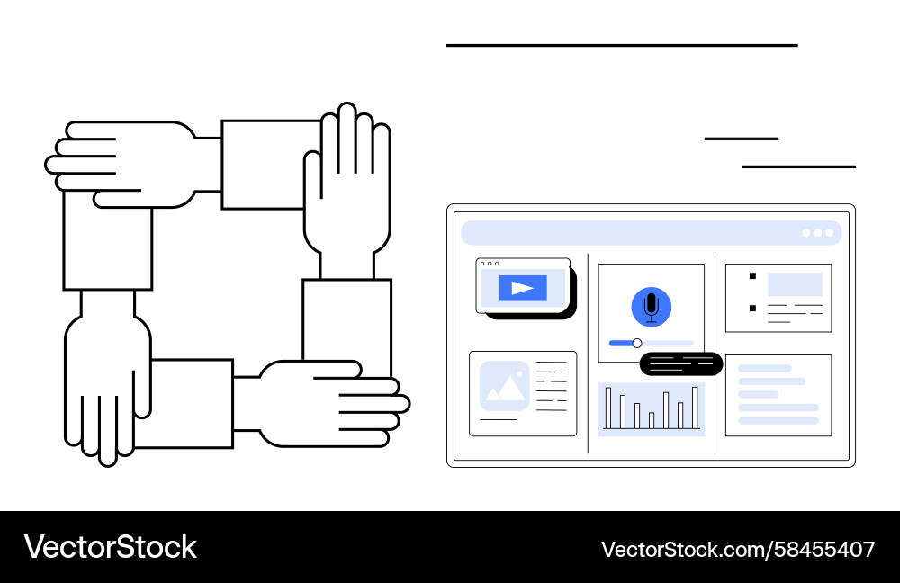 Teamwork & Digital Analytics Vector Image