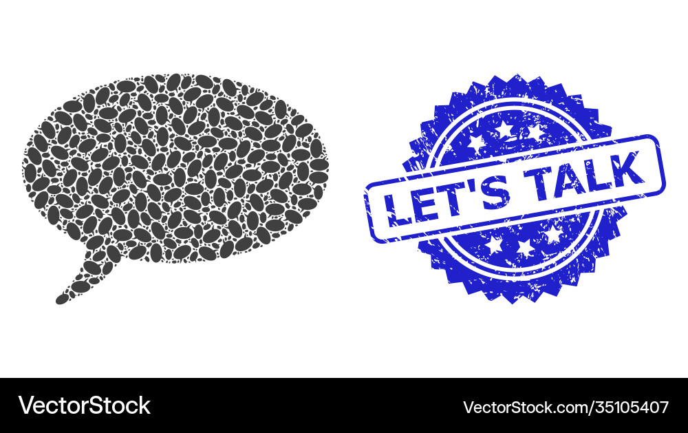Textured let s talk stamp and recursion message Textured let s talk stamp and recursion message Vector Image