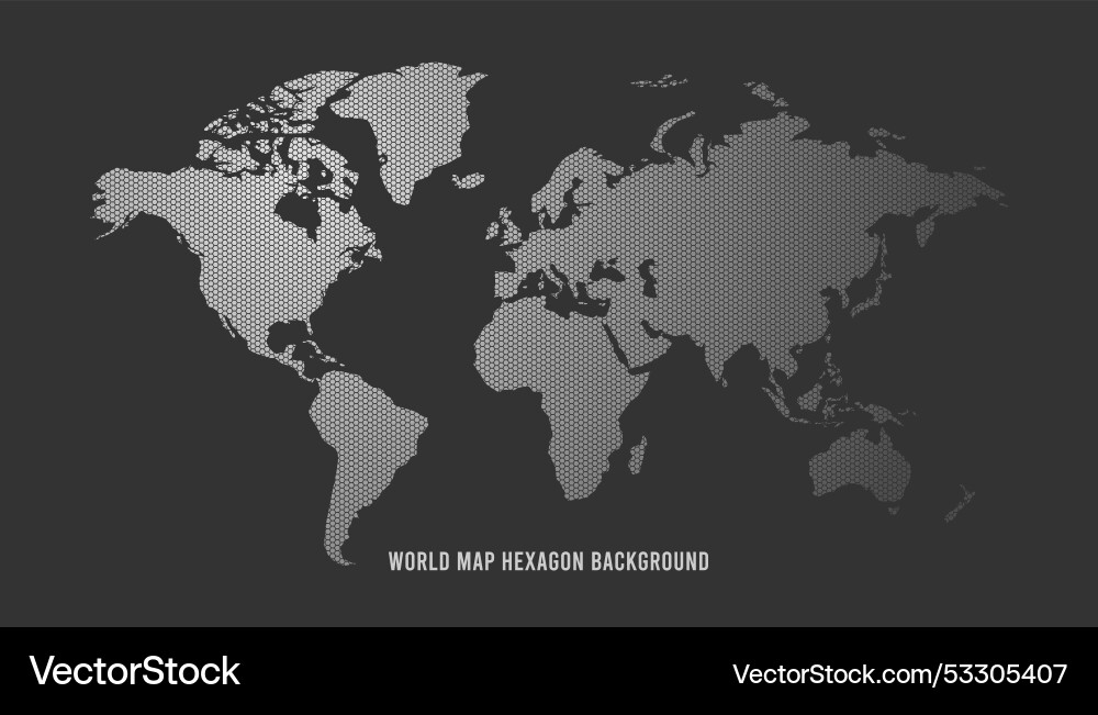 World map background with hexagon pattern Vector Image