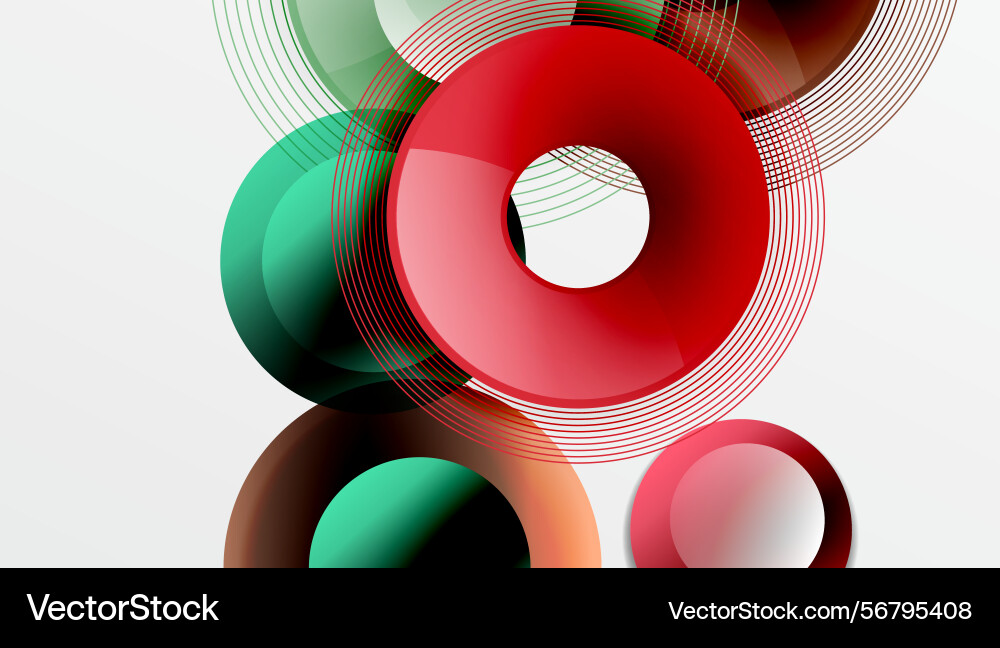 Abstract design features overlapping circles Vector Image