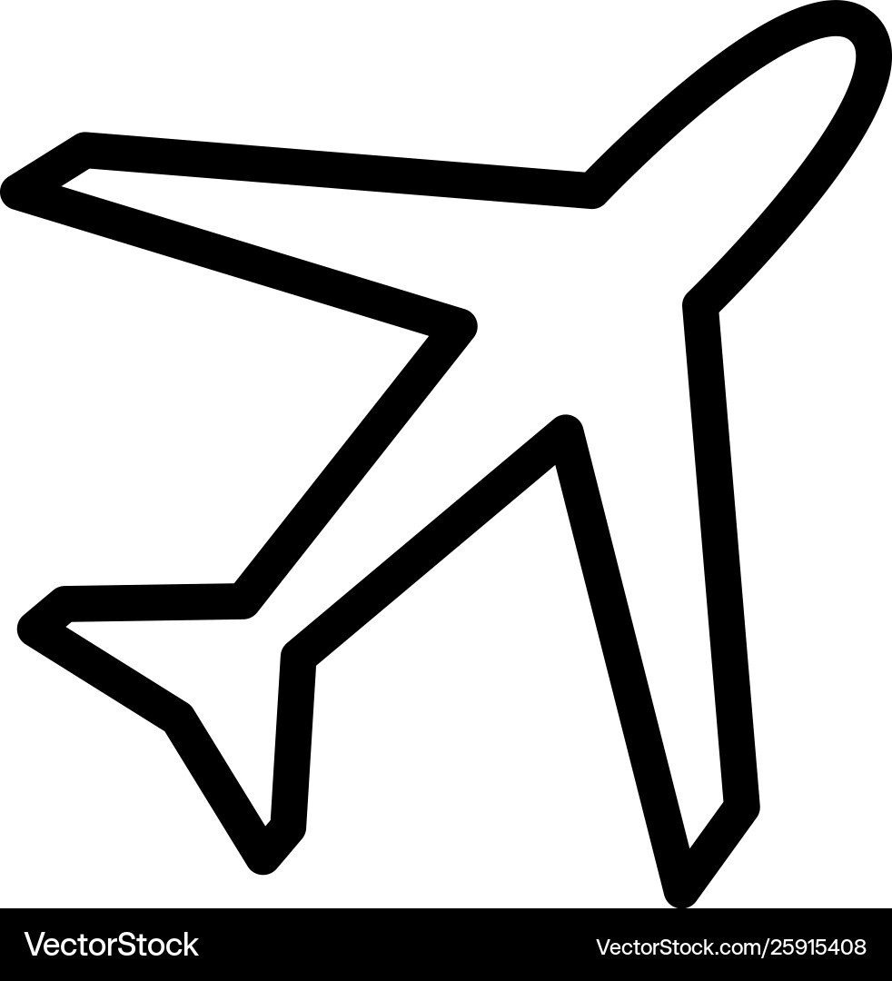 Airplane line icon in flat style for app ui Vector Image