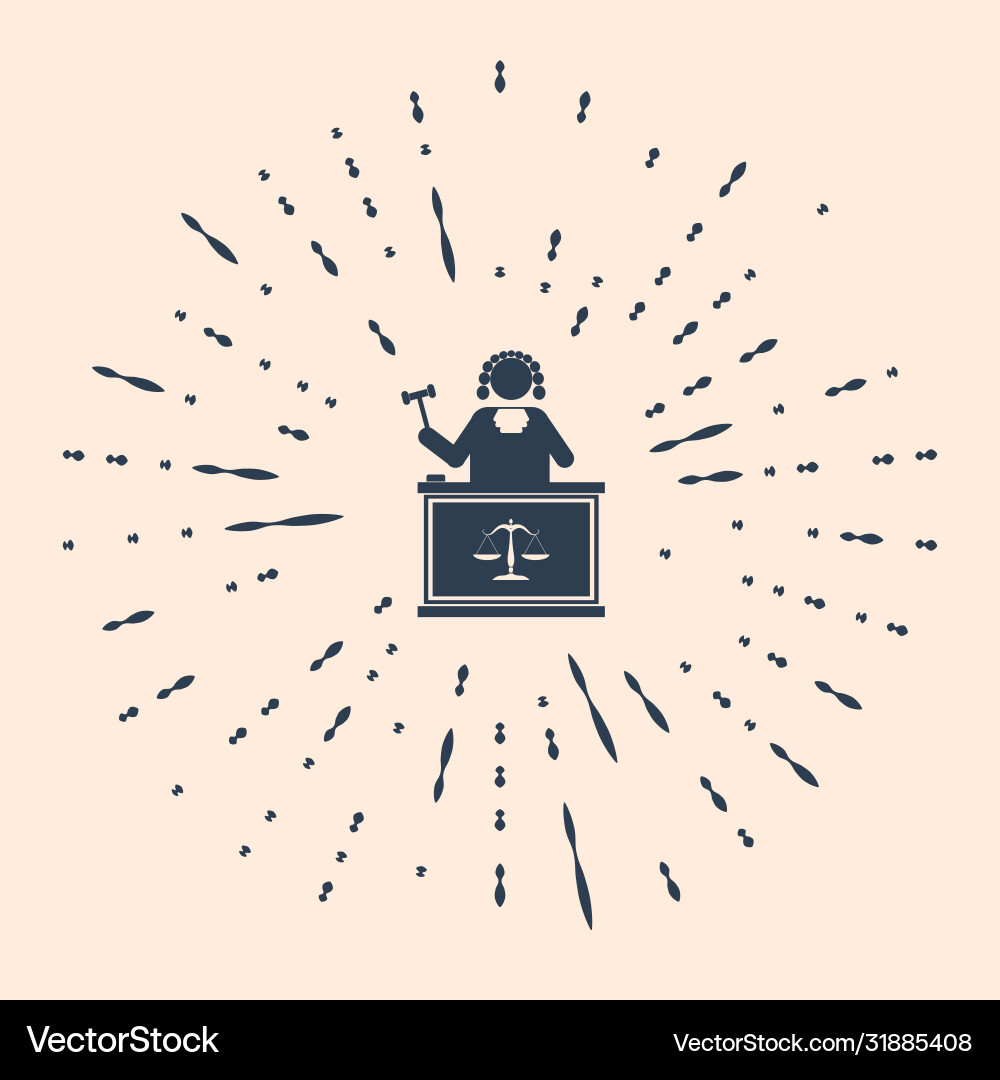 Black judge with gavel on table icon isolated Black judge with gavel on table icon isolated Vector Image
