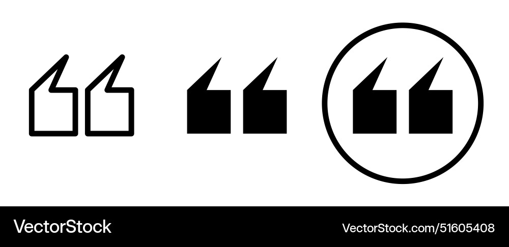 Black quotation marks in various styles including Black quotation marks in various styles including vector image