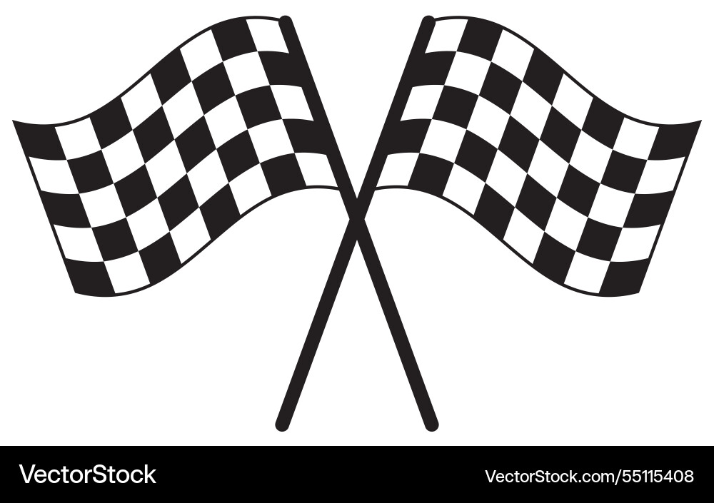 Checkered flag for car racing flat icon Royalty Free Vector