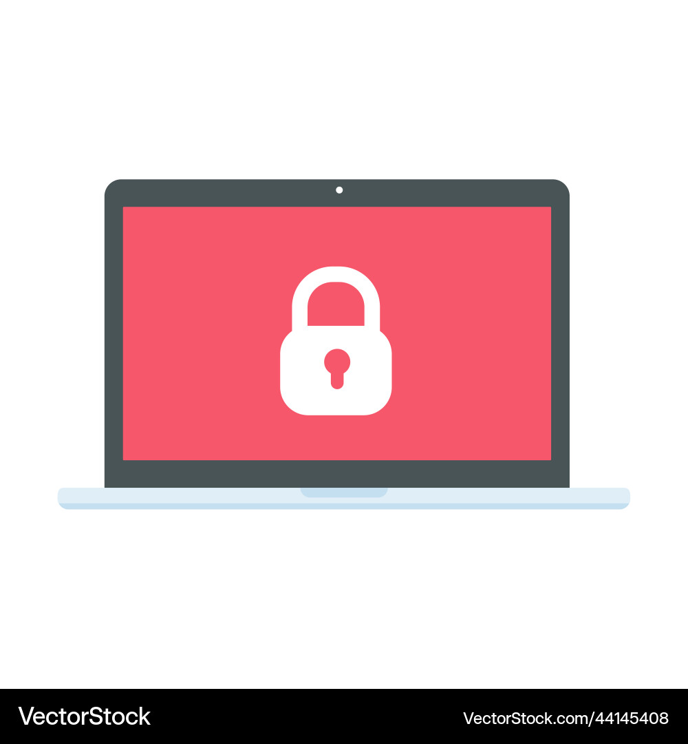 Computer with red screen the concept of ransom Computer with red screen the concept of ransom Vector Image