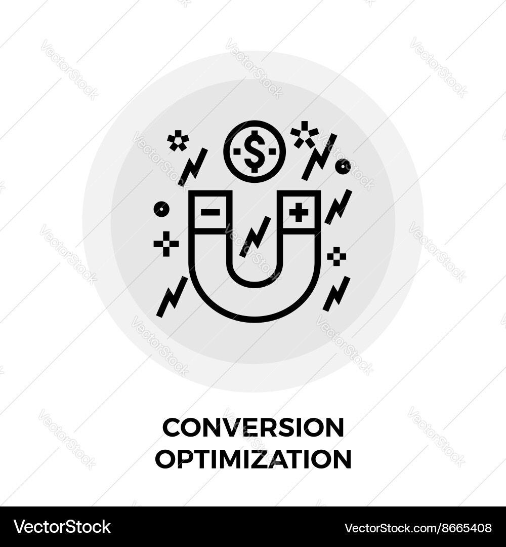 Conversion optimization line icon Vector Image