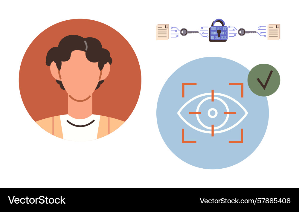 Data privacy concept with user identity secure Data privacy concept with user identity secure Vector Image