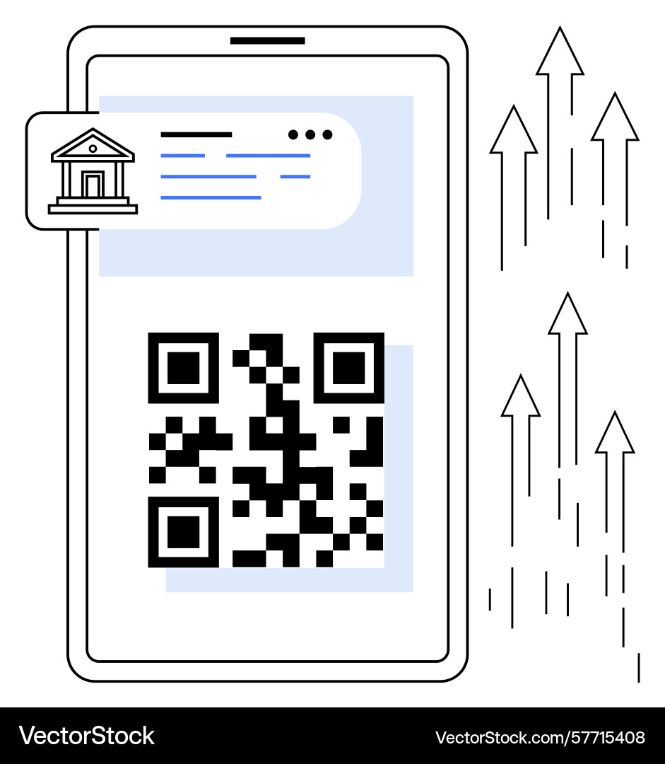 Digital payment platform with qr code and vector image