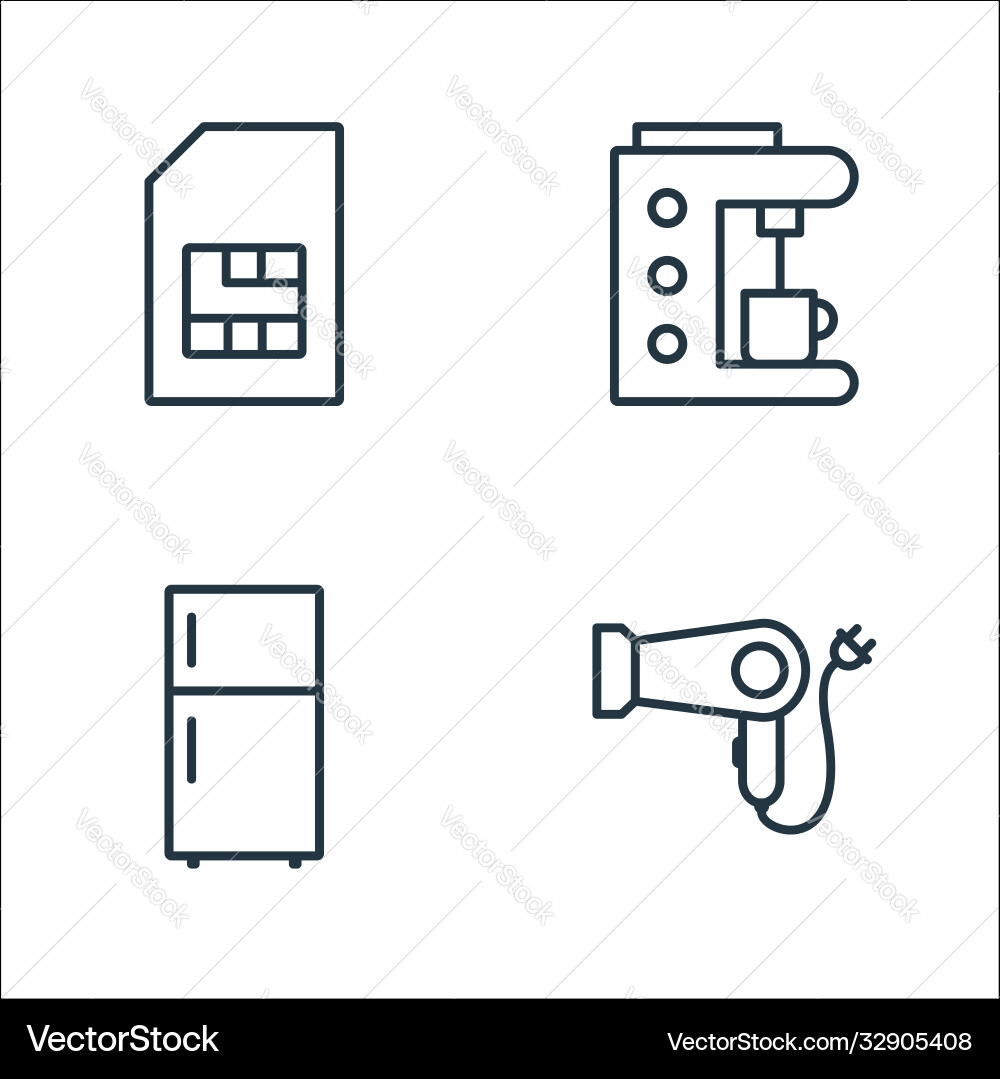 Electronic devices line icons linear set quality Vector Image