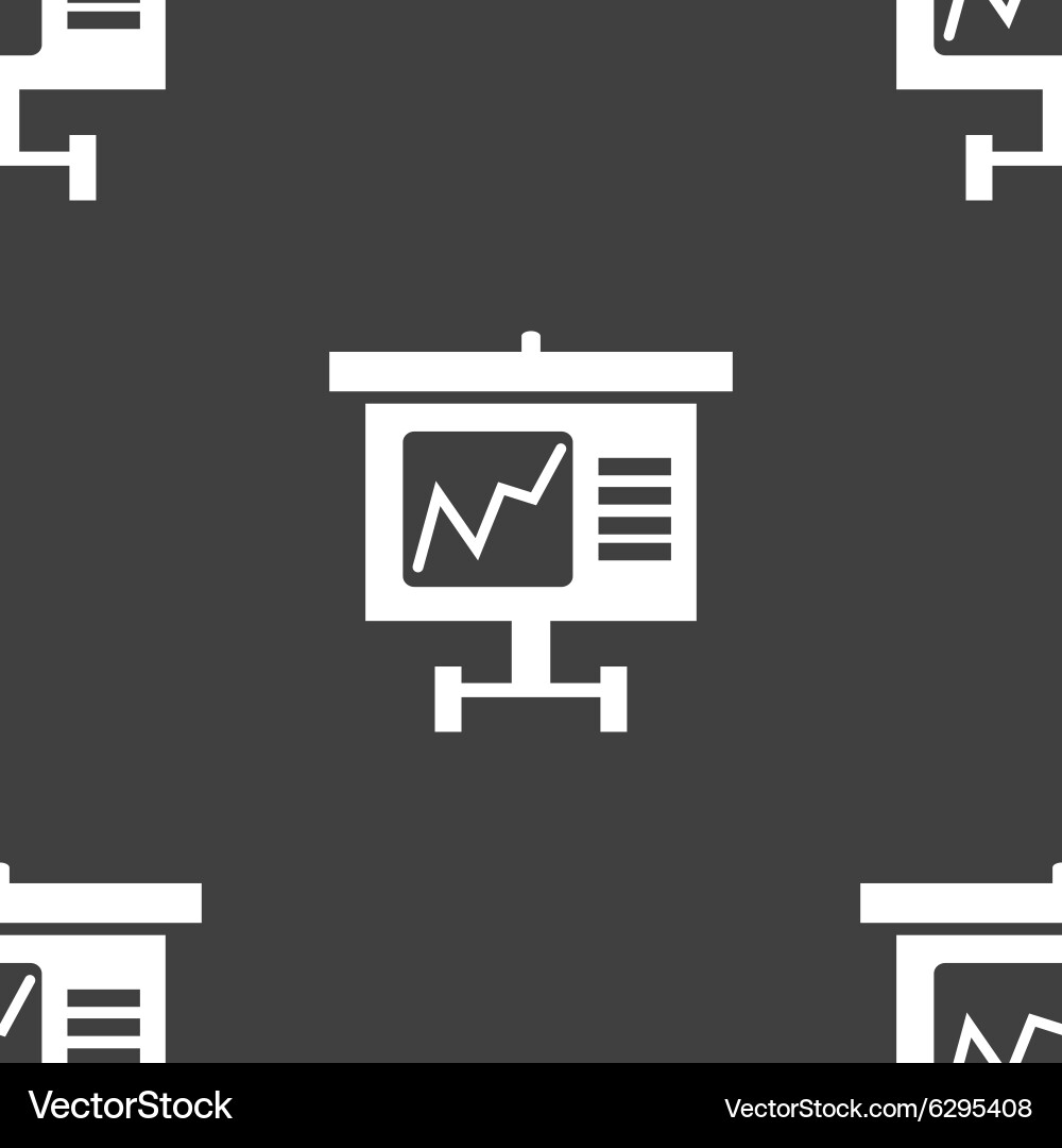 Graph icon sign seamless pattern on a gray Vector Image