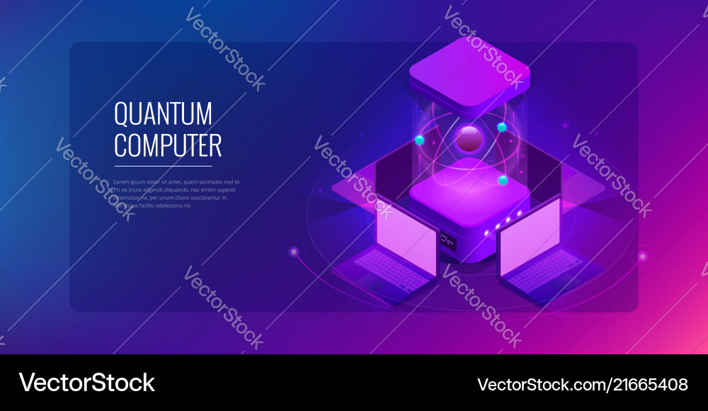 Isometrisches Quantenrechner oder Supercomputing Isometrisches Quantenrechner oder Supercomputing vektorbild