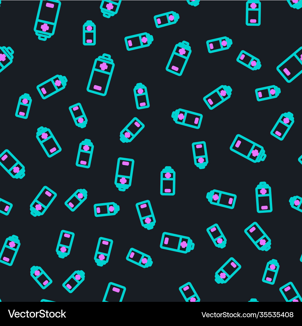 Line battery icon isolated seamless pattern Line battery icon isolated seamless pattern vector image