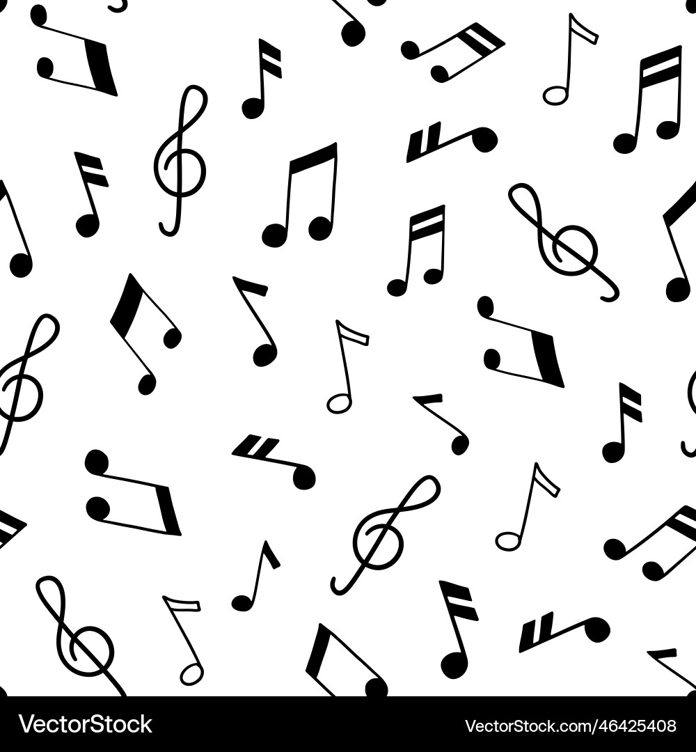 Music Notes Seamless Pattern Vector Image