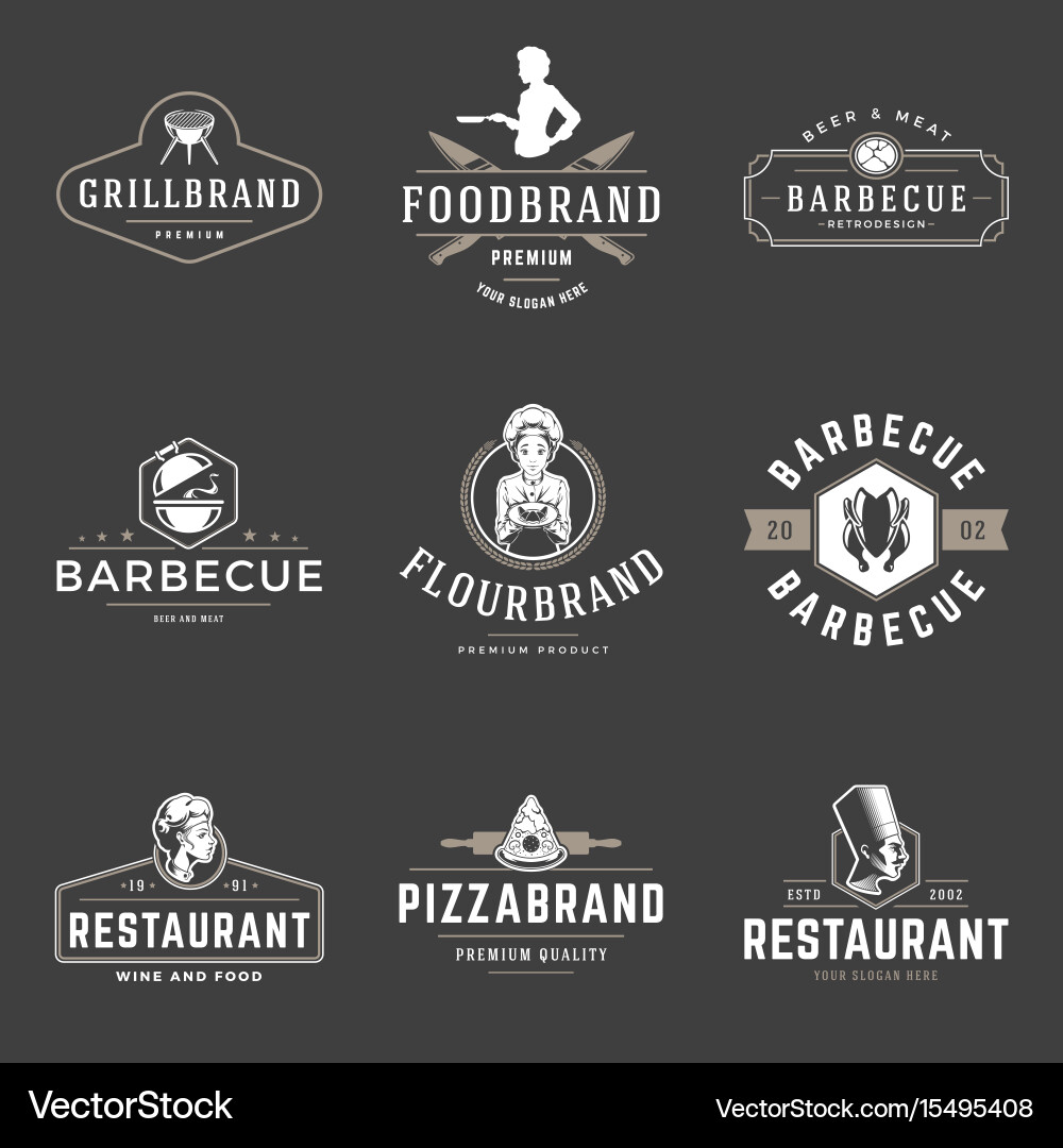 Restaurant Logo & Badge Templates Vector Image