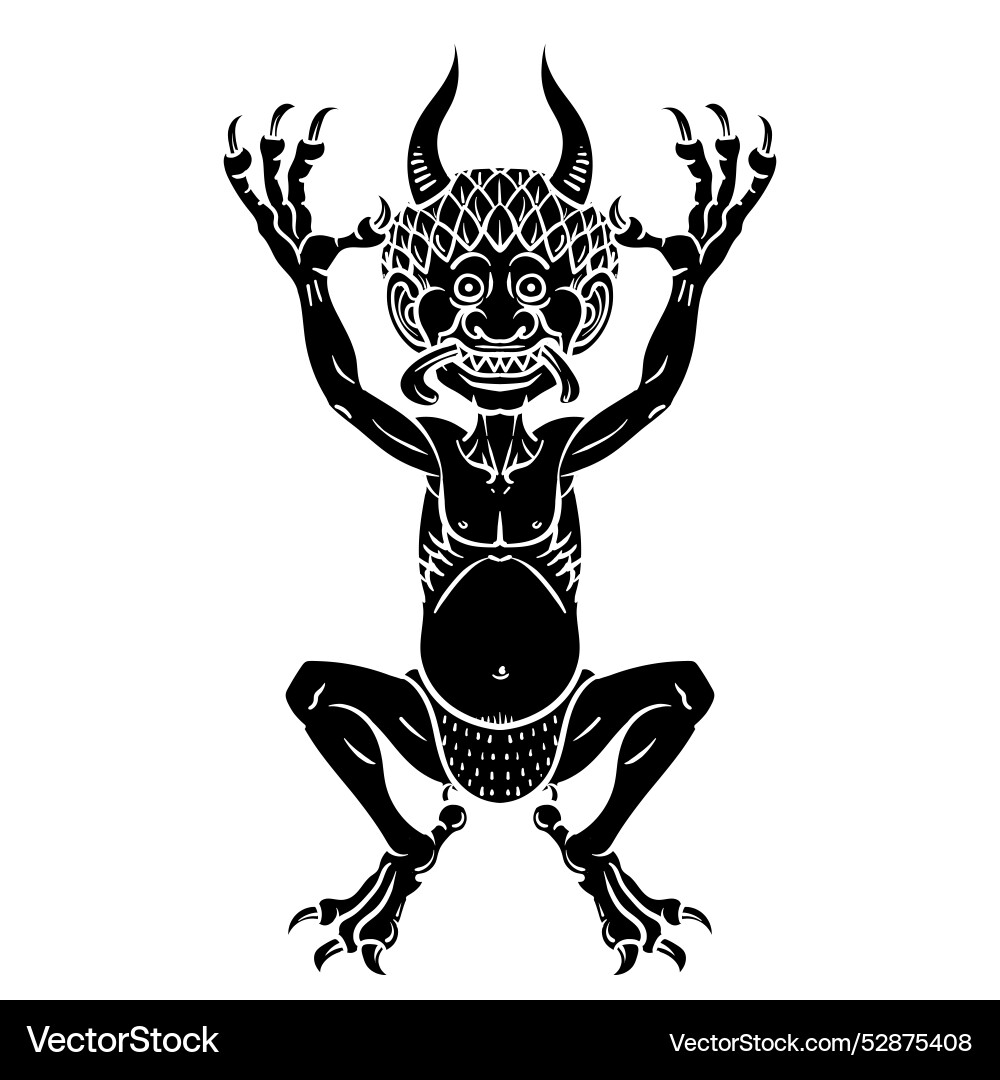 Satanic Demon Silhouette Royalty Free Vector Image