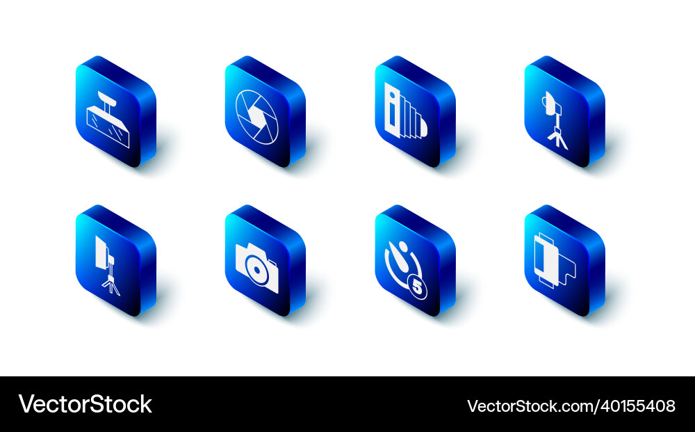 Set camera shutter photo softbox light Set camera shutter photo softbox light vector image