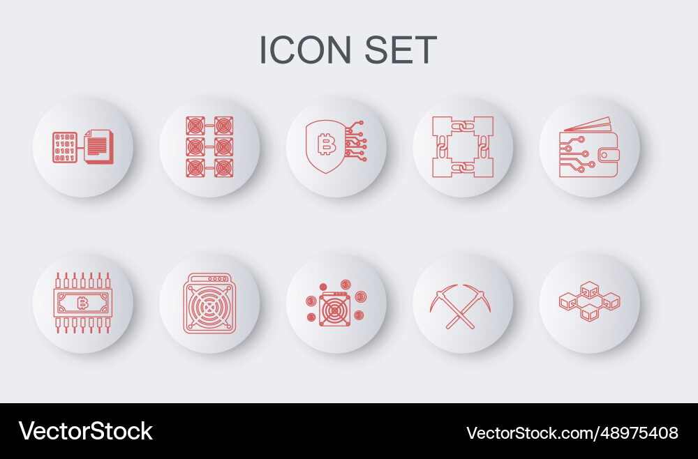 Set line blockchain technology cryptocurrency Set line blockchain technology cryptocurrency Vector Image