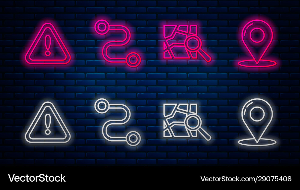 Set line route location folded map Vector Image