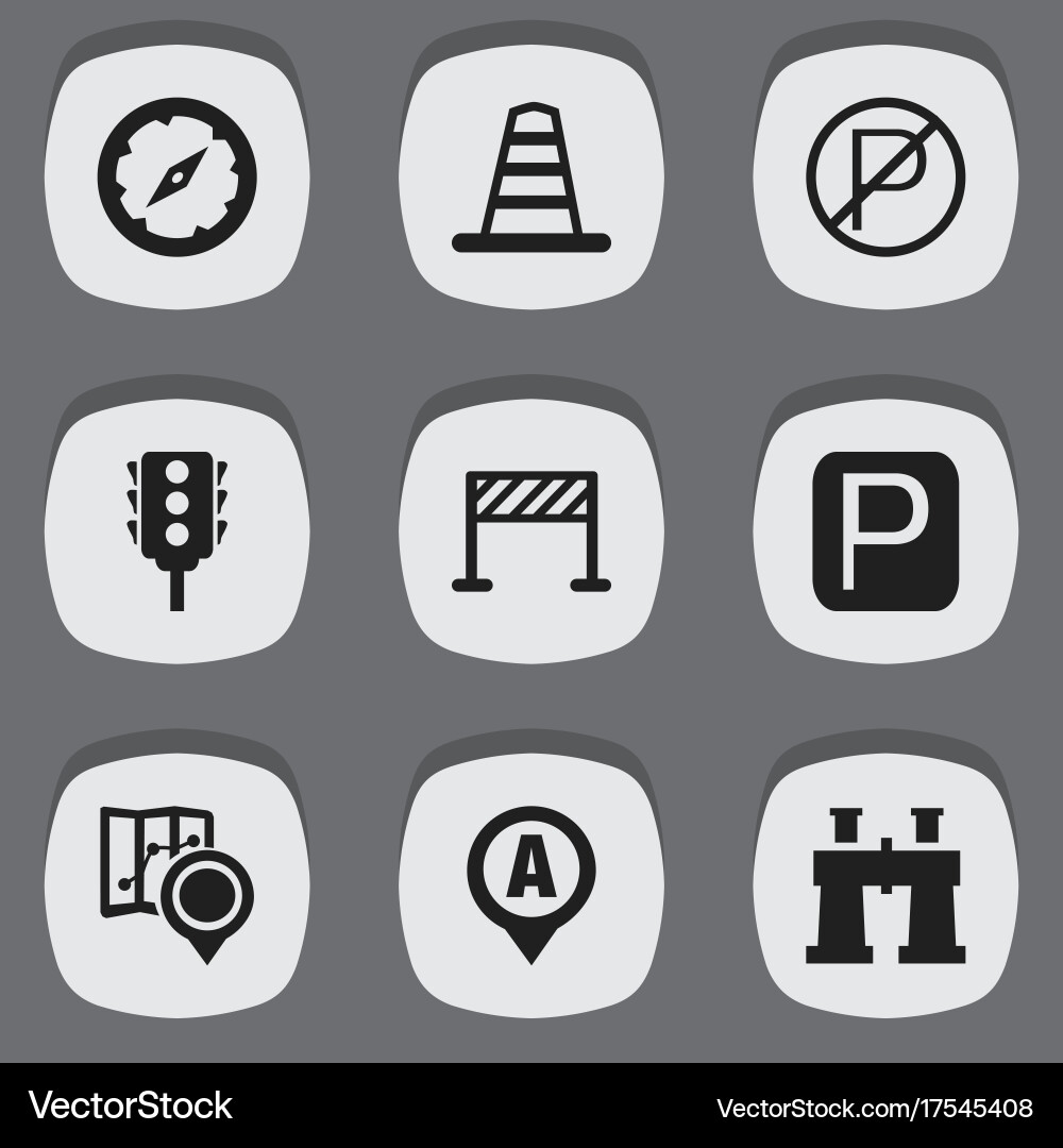 Set of 9 editable location icons includes symbols vector image