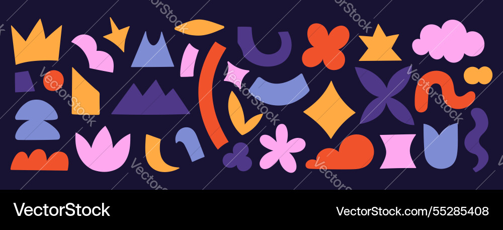 Set of abstract shapes different colors Set of abstract shapes different colors vector image