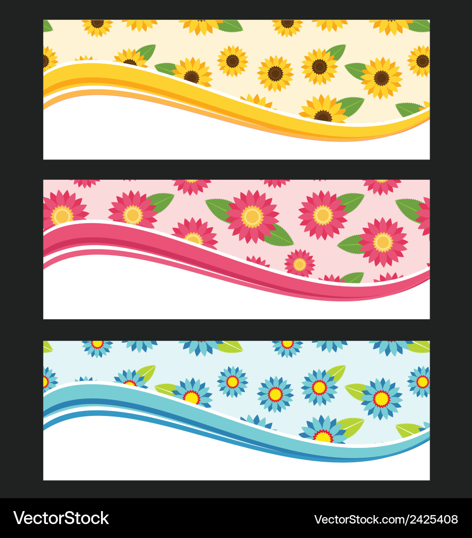 Set of wave background banner or header Vector Image