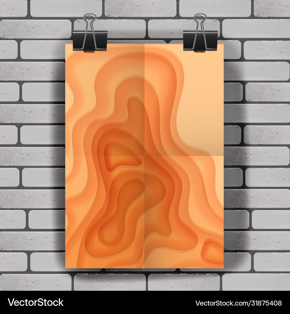 Template a4 format in paper cut style design vector image