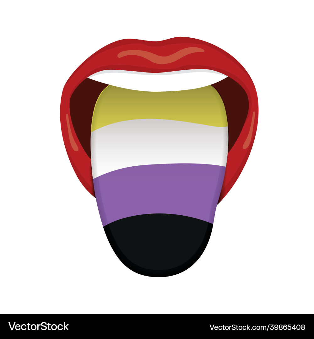 Tongue out with multiple color concept for lgbt Vector Image