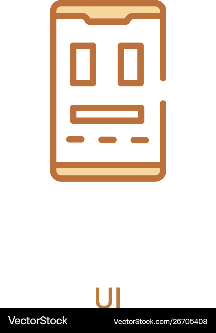 Ui concept 2 colored icon simple line element Ui concept 2 colored icon simple line element Vector Image