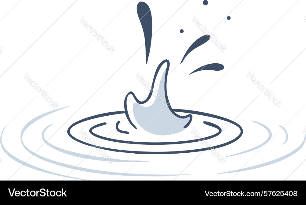 Water drop splashing on surface design generative vector image