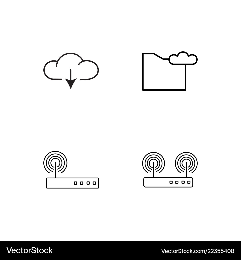 Web simple outlined icons set vector image
