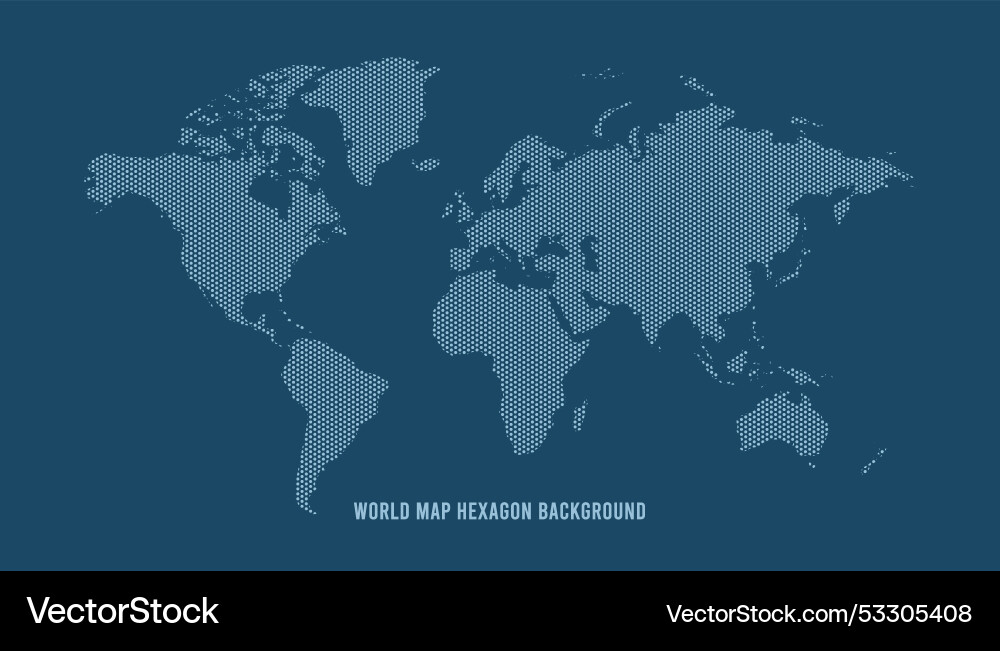 World map background with hexagon pattern World map background with hexagon pattern vector image