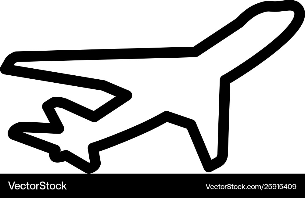 Airplane line icon in flat style for app ui Vector Image
