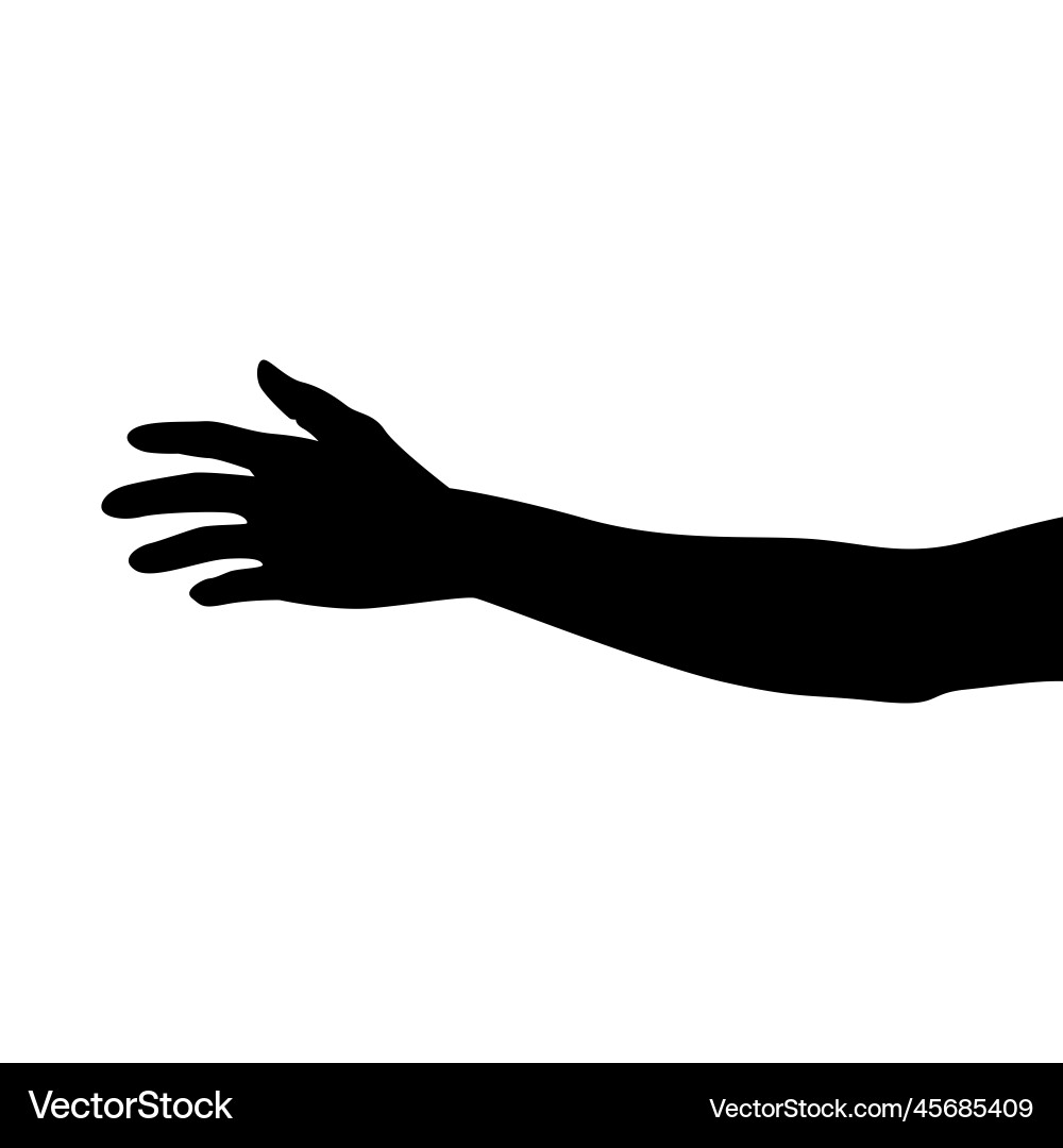 Arm hand silhouette design in black Arm hand silhouette design in black vector image