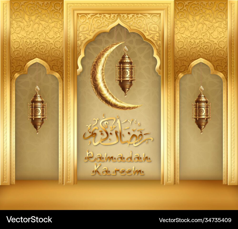 Background with arch and lanterns Background with arch and lanterns vector image