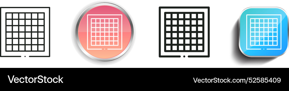 Chess board icon thin linear regular and button vector image