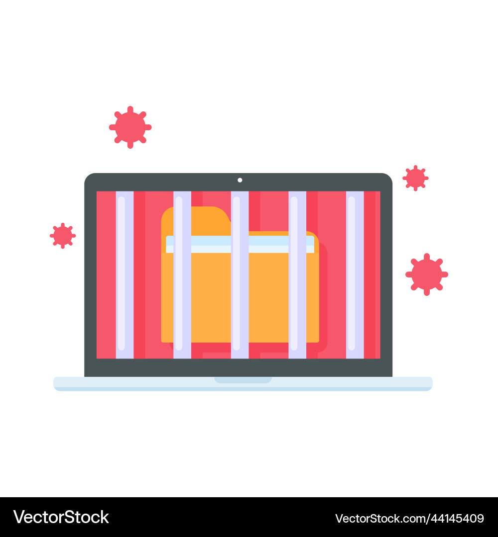 Computer with red screen the concept of ransom Vector Image