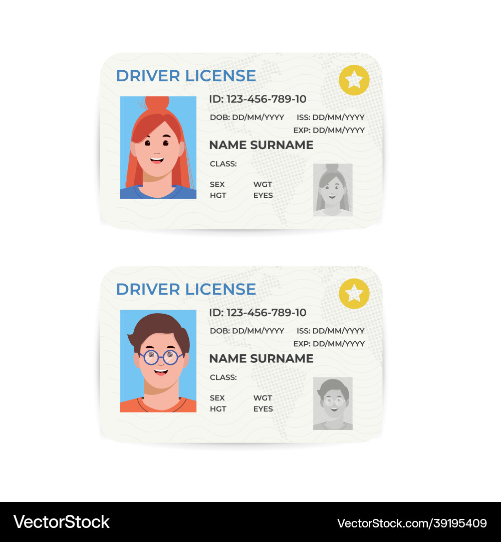 Driver's License Template Royalty Free Vector Image