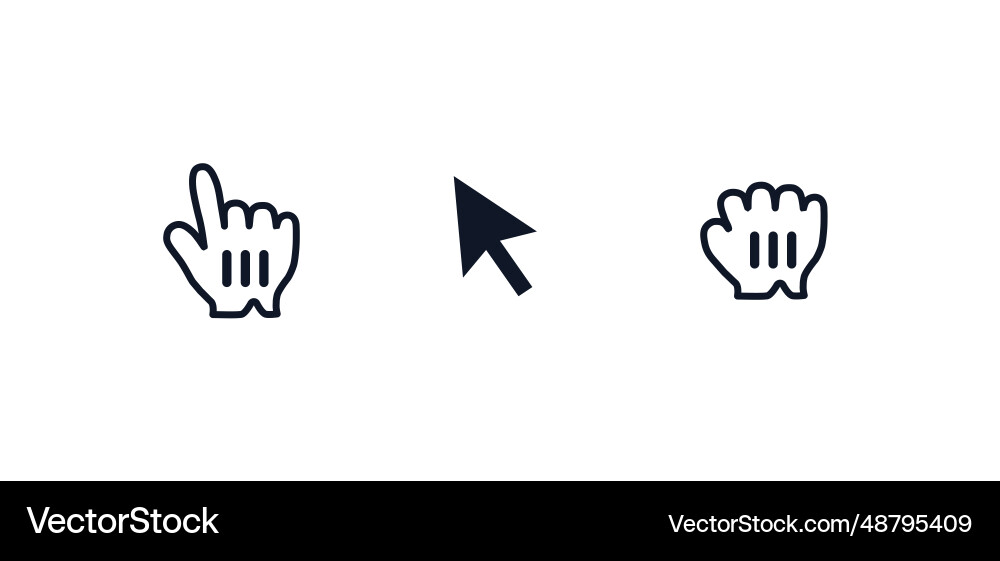 Ios apple arrow and hand icon Ios apple arrow and hand icon Vector Image