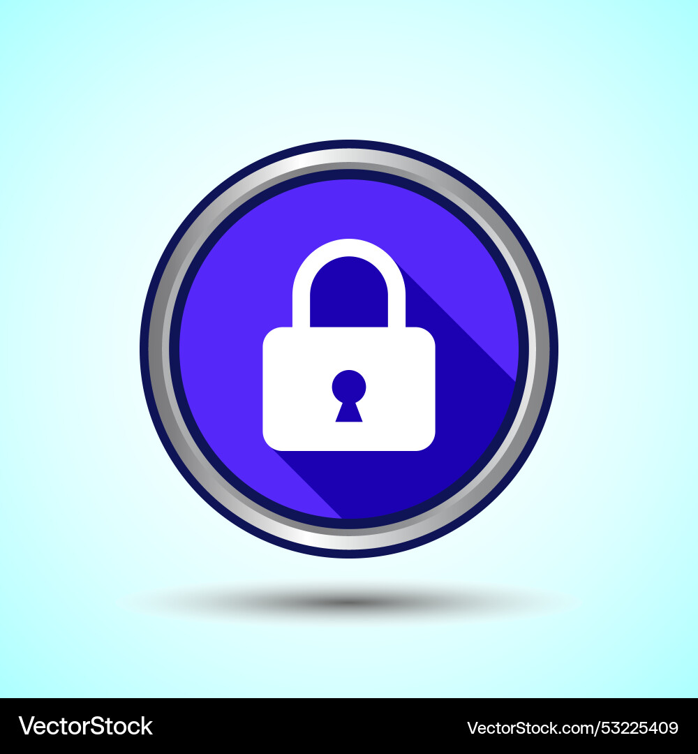 Lock icon button design security symbol Lock icon button design security symbol Vector Image