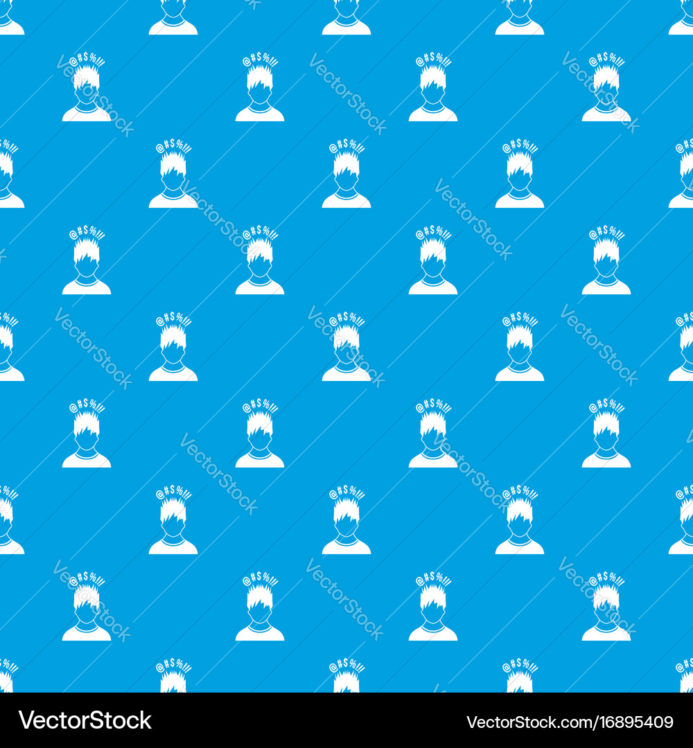 Man with different signs over his head pattern vector image