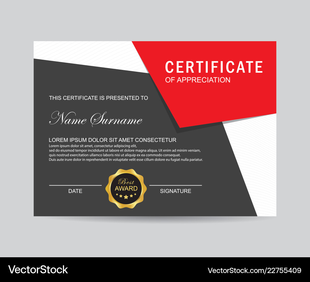 Modern Certificate Template Vector Image