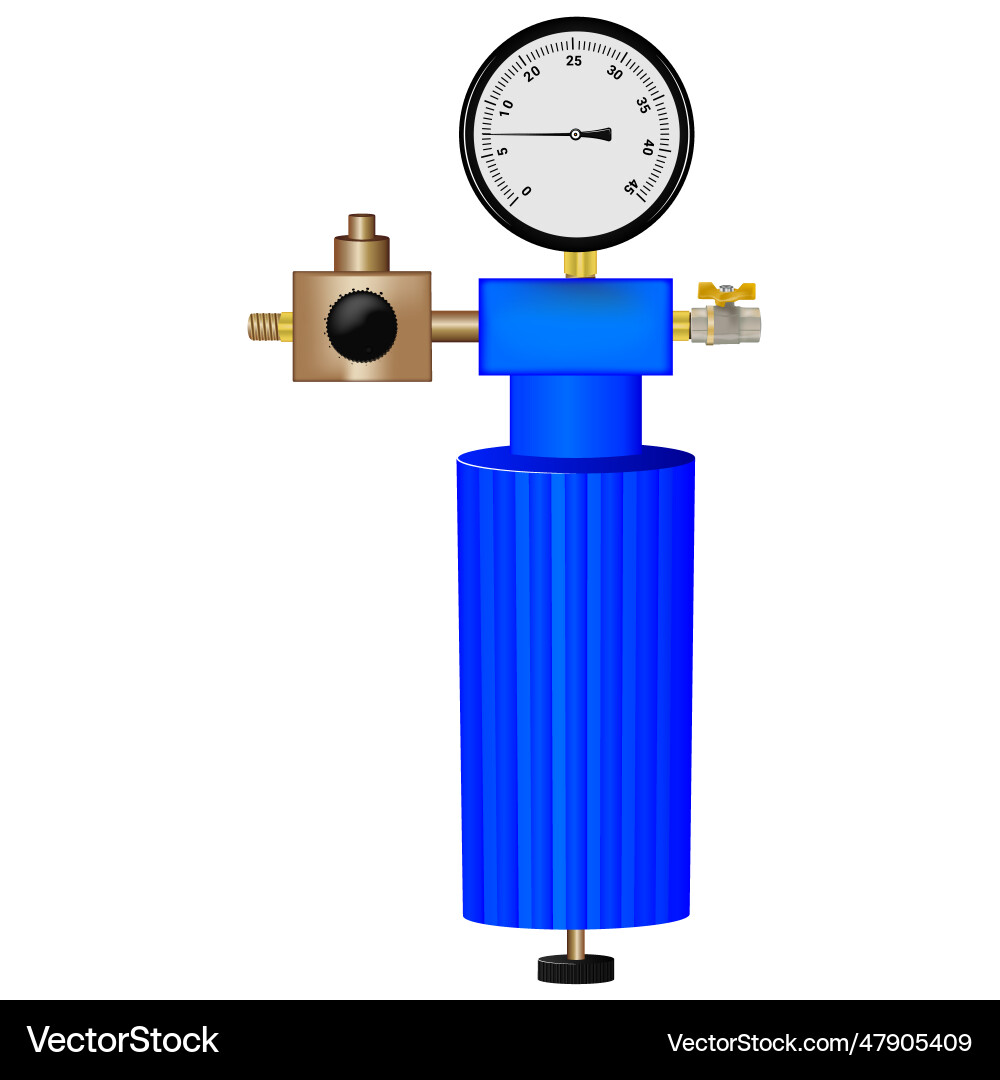 Oxygen filter with pressure gauge graphics Oxygen filter with pressure gauge graphics Vector Image