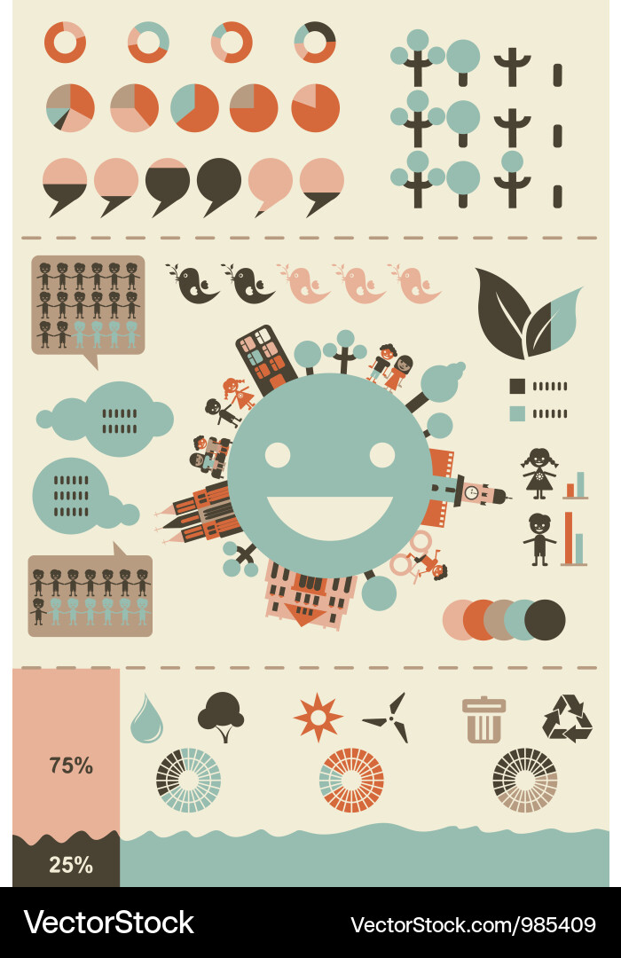 Retro UI Icons Set Vector Image