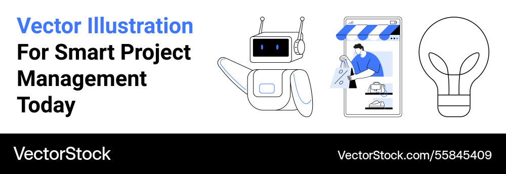 Robot automation mobile app development Robot automation mobile app development vector image