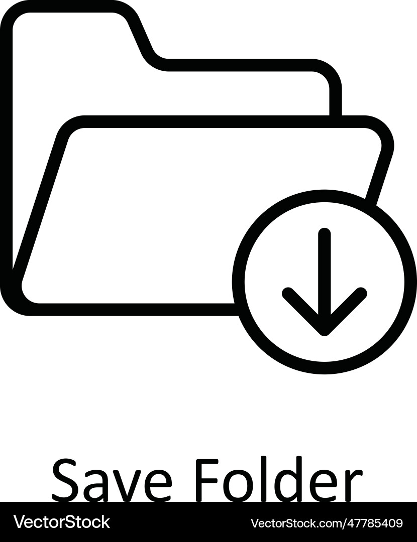Save folder outline icon design Vector Image