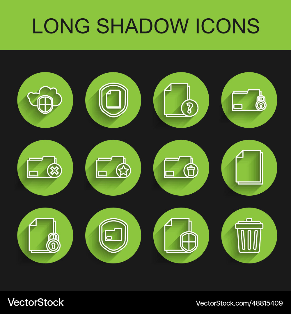 Set line document and lock folder protection Set line document and lock folder protection Vector Image