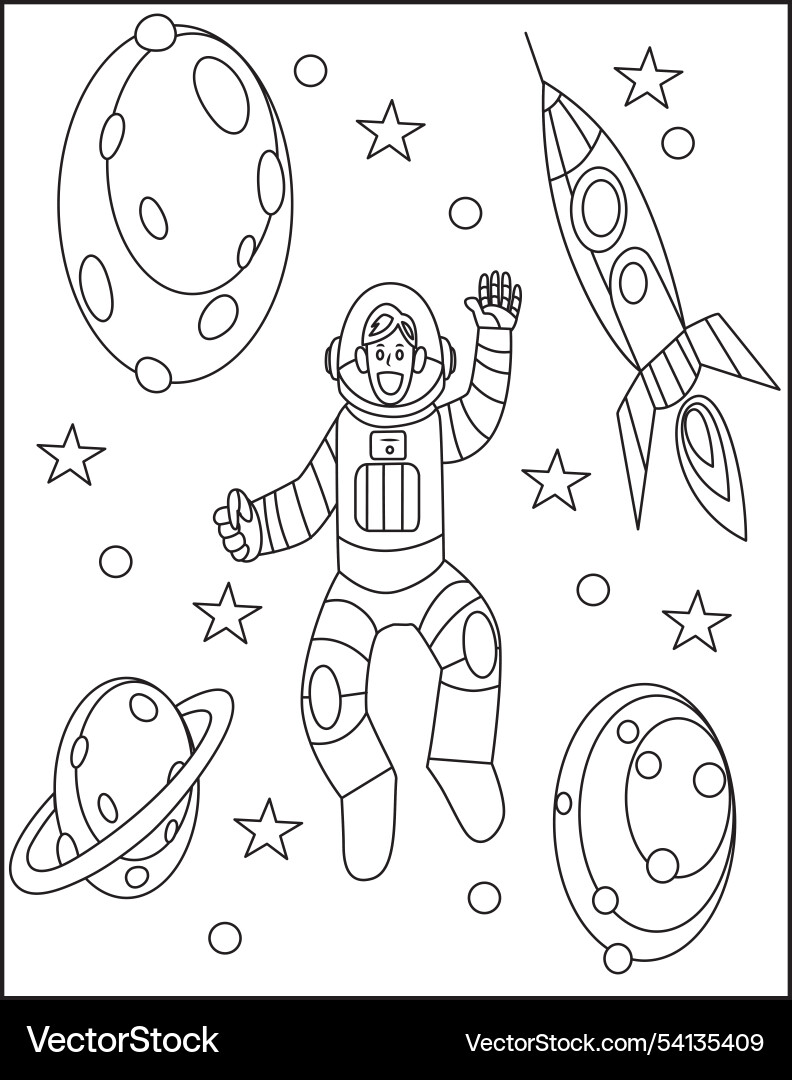 Set of an astronaut and spaces Set of an astronaut and spaces Vector Image