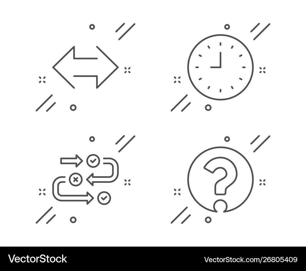 Survey progress clock and sync icons set Survey progress clock and sync icons set Vector Image