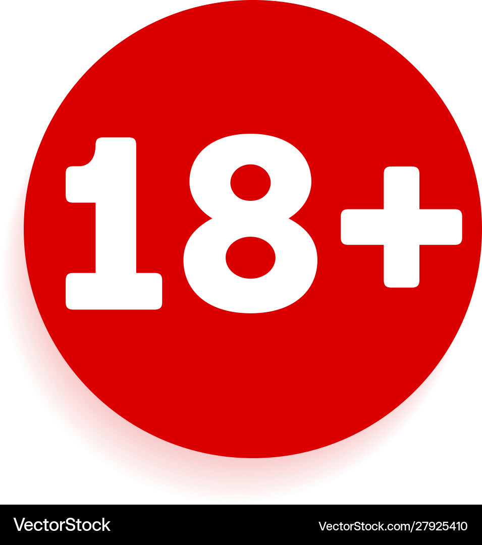 Age limitation symbol red logo round shape – Royalty-Free Vector |  VectorStock, image size:955x1080